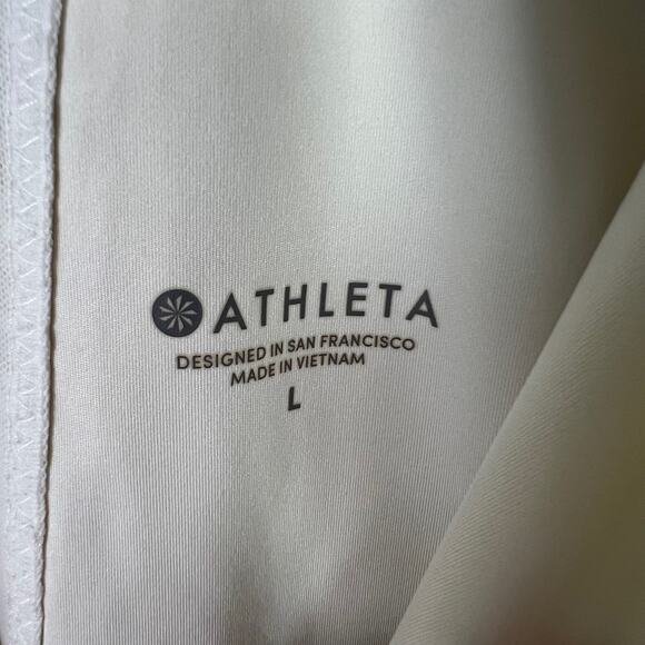 Athleta Women's Size Large Run Free Half Zip Long Sleeve Pullover White - Picture 4 of 14